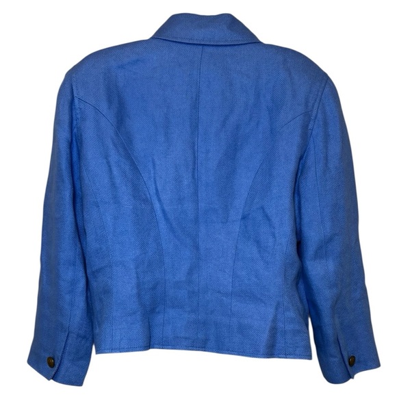 Lauren Ralph Lauren 100% Linen Double Breasted Blazer Military/Nautical Size 12 - Picture 3 of 14